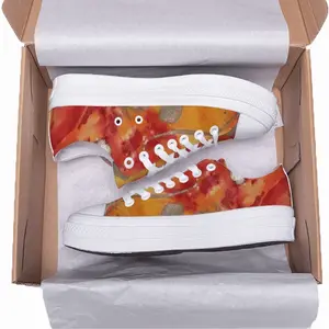 Men Flower Flame Low Top Baseball Shoes