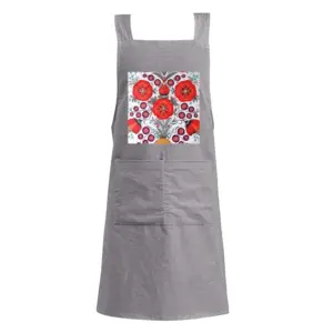 Adult Poppy Flowers In A Pot Retro Aprons