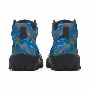 Men Lime Green Blue Hiking Climbing Shoes