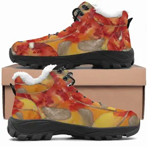 Men Flower Flame Hiking Climbing Shoes (Fur)