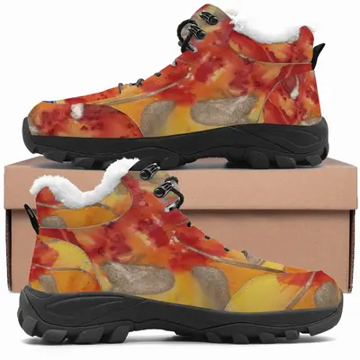 Men Flower Flame Hiking Climbing Shoes (Fur)