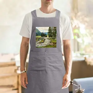 Adult Scenic Mountain River Retro Aprons