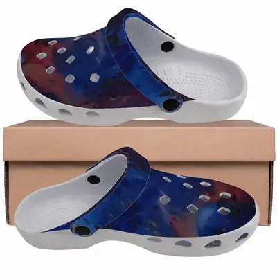 Men Silver-Blue Garden Clogs Shoes