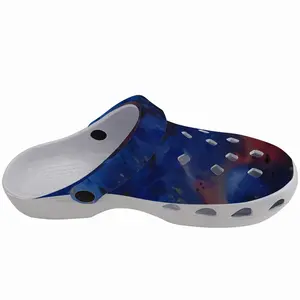 Men Silver-Blue Garden Clogs Shoes