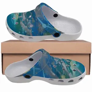 Men Lime Green Blue Garden Clogs Shoes