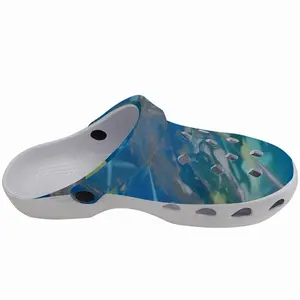 Men Lime Green Blue Garden Clogs Shoes