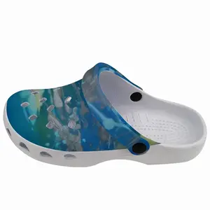 Men Lime Green Blue Garden Clogs Shoes