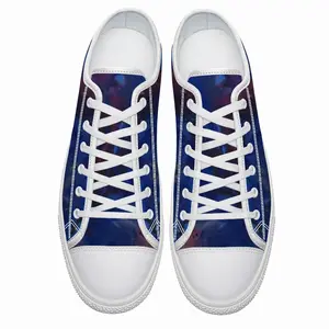 Men Silver-Blue Retro Canvas Shoes