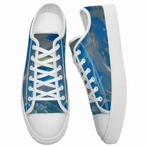 Men Lime Green Blue Retro Canvas Shoes