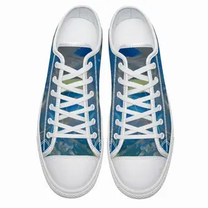 Men Lime Green Blue Retro Canvas Shoes