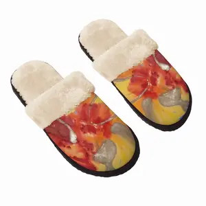 Men Flower Flame Fuzzy Slippers