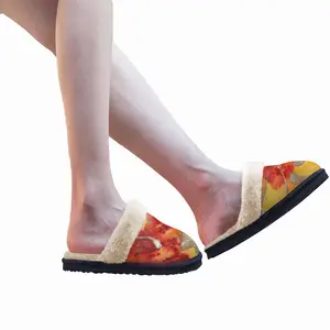 Men Flower Flame Fuzzy Slippers