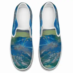 Men Lime Green Blue Non-Slip Flat Shoes