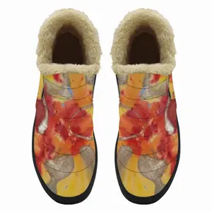 Men Flower Flame Snow Boots (Short Fur)