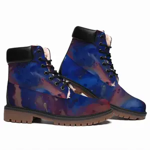 Men Silver-Blue High Top Boots