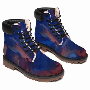 Men Silver-Blue High Top Boots