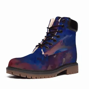 Men Silver-Blue High Top Boots