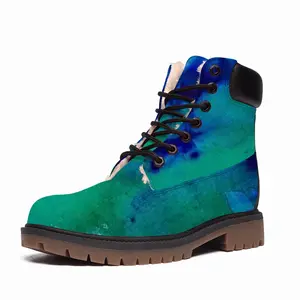 Men Liquid Blue High Top Boots