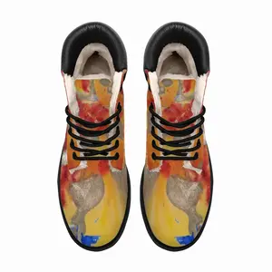 Men Flower Flame High Top Boots