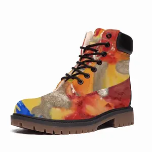 Men Flower Flame High Top Boots