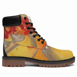 Men Flower Flame High Top Boots