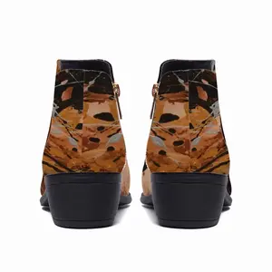 Men Bronze Vision Zippers Heel Boots