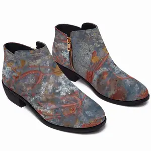 Men Illuminated Flecks Zippers Heel Boots