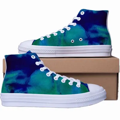 Men Liquid Blue High Top Baseball Shoes