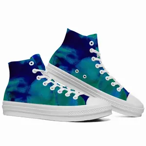 Men Liquid Blue High Top Baseball Shoes