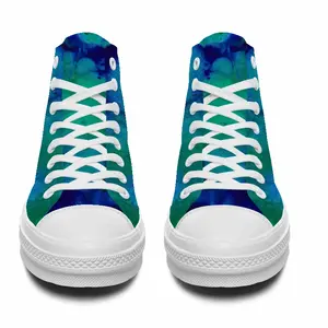 Men Liquid Blue High Top Baseball Shoes