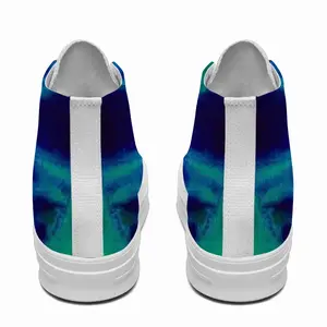 Men Liquid Blue High Top Baseball Shoes