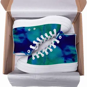 Men Liquid Blue High Top Baseball Shoes