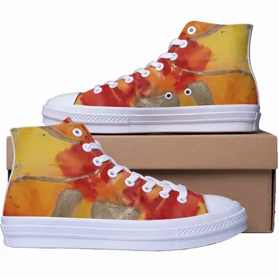 Men Flower Flame High Top Baseball Shoes