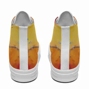 Men Flower Flame High Top Baseball Shoes