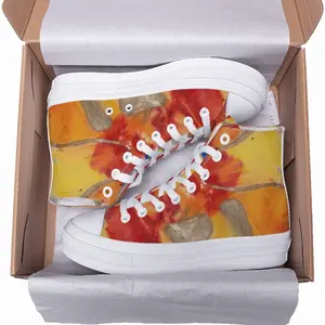 Men Flower Flame High Top Baseball Shoes