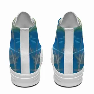 Men Lime Green Blue High Top Baseball Shoes