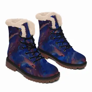 Men Silver-Blue Suede Boots