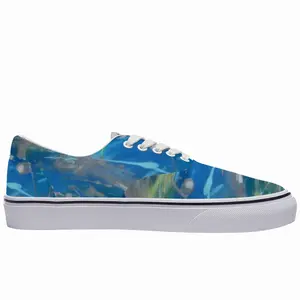 Men Lime Green Blue Low Top Shoes (Lace Up)