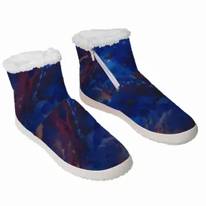 Men Silver-Blue Classic Snow Boots