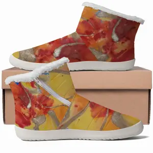 Men Flower Flame Classic Snow Boots