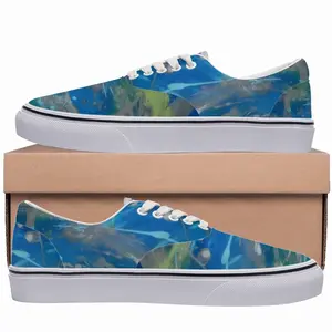 Men Lime Green Blue Low Top Shoes (Lace Up)