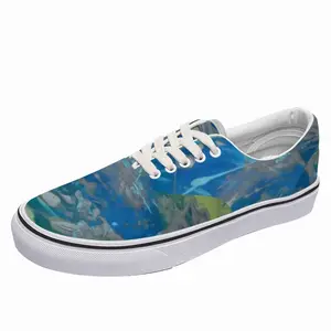 Men Lime Green Blue Low Top Shoes (Lace Up)