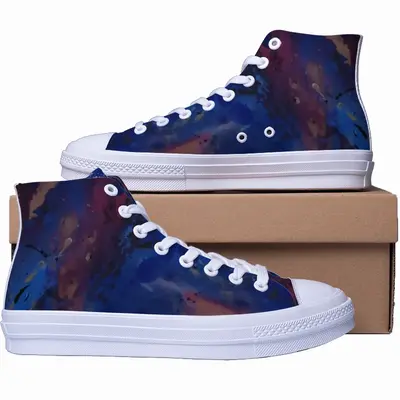 Men Silver-Blue High Top Baseball Shoes