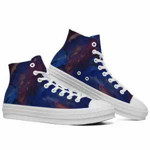 Men Silver-Blue High Top Baseball Shoes