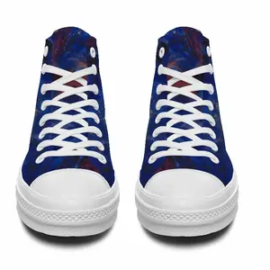 Men Silver-Blue High Top Baseball Shoes