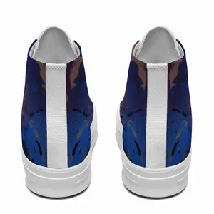 Men Silver-Blue High Top Baseball Shoes