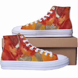 Men Flower Flame High Top Baseball Shoes