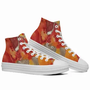 Men Flower Flame High Top Baseball Shoes