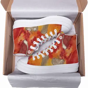 Men Flower Flame High Top Baseball Shoes