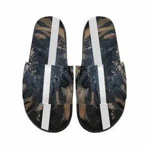 Men Black Matter Slip On Slippers